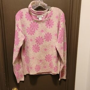 Rachel Zoe Pink Floral  Sweater With Matching Headband  NWT Medium